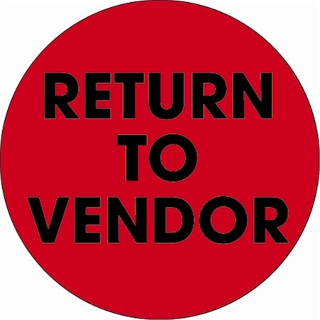 Bondad 2 in. Circle - Return To Vendor Fluorescent Red Labels BO3348580